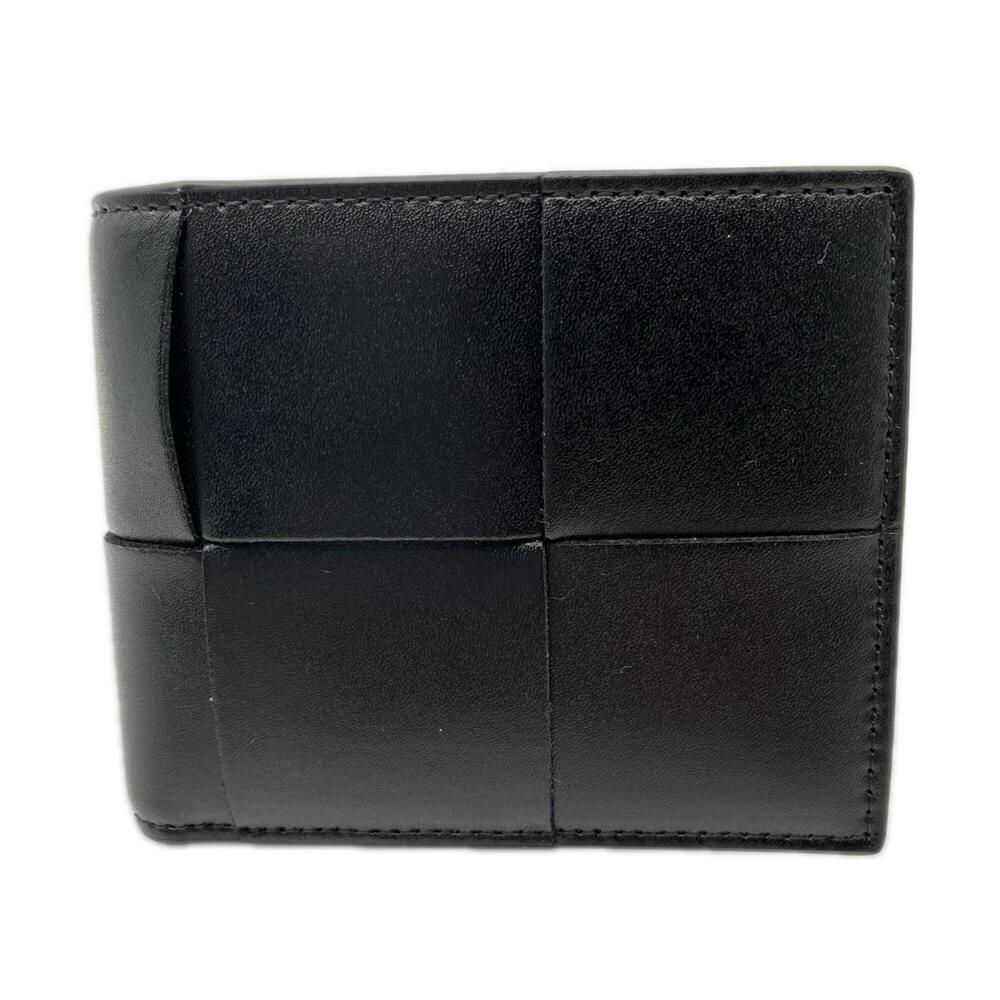 BOTTEGA VENETA Cassette Maxi Intrecciato Compact Wallet 743004 Bi-fold Black ...
